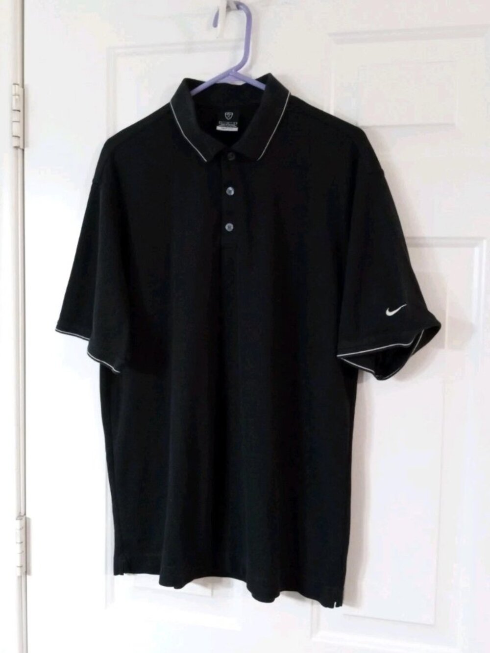 Nike Golf Fit Dry Polo Shirt Men's Large Black Short Sleeve Golf Athletic